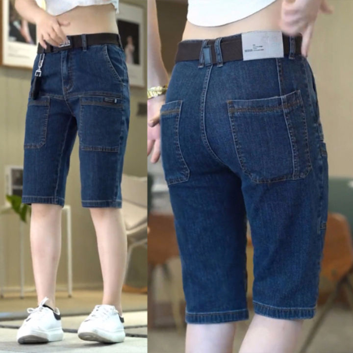 New%20Design%20Multi-pocket%20Denim%20Shorts%20Men%20Summer%20Thin%20Straight%20Casual%20Short%20Jeans%20Stretch%20Fashion%20Streetwear%20Men's%20Shorts%20Korean%20-%20Image%204