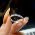 GRA Test Passed Moissanite Ring Matching Wedding Diamond Band for Women 925 Sterling Silver Female Crown Single Tail Ring Jewelr. 