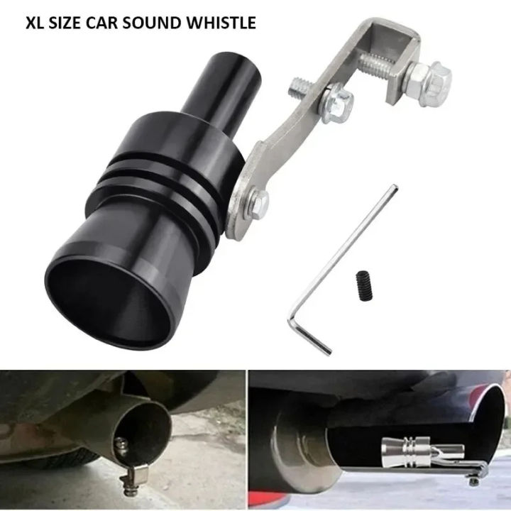 XL Size Black Turbo Sound Whistle for Vehicle Refit Device Exhaust Pipe