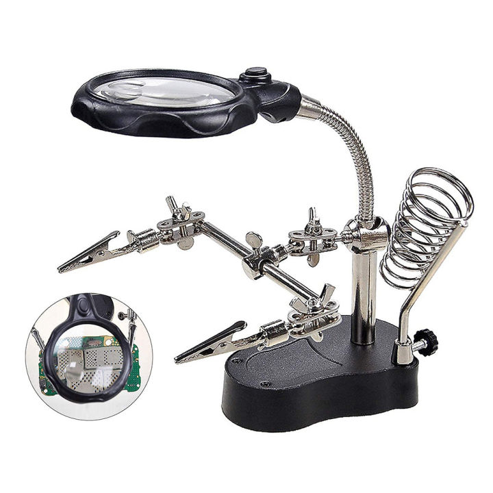 Portable Soldering Iron Station LED Magnifying Glass Soldering Iron ...