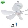 အားသွင်းချိတ်ပန်ကာ Rechargeable AC/DC Mini Ceiling Fan with LED Lights. 