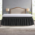 Wrap Around Dust Elastic Ruffle Bed Skirt Bedding for King Queen Twin Easy Fit Wrinkle-Free Washable Fade Resistant Home Decor. 