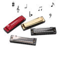 Harmonica Key of C 10 Hole Diatonic Harmonica C with Case for Beginner Students Kids Gift with Case. 