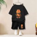 Summer Baby Girls Clothes Set Children Boy Cartoon Bear Tshirts and Shorts 2 Pieces Suit Kid Casual Top Bottom Outfit Tracksuit. 