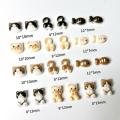 20Pcs Cartoon Cute Cat Head Butt Nail Art Charms Luminous Painting Small Fish Cat Resin Nail Decorations for DIY Hairpin Nails.