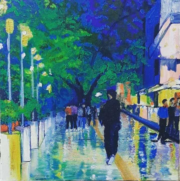 "Vibrant%20Evening%20Walk%20-%20Hand-Painted%20Urban%20Street%20Scene%20on%20Canvas%20%7C%20Original%20Acrylic%20Artwork%20for%20Home%20D%C3%A9cor%20%7C%201x1%20Foot%20%7C%20Wall%20Art%20for%20Living%20Room,%20Bedroom,%20Office%20%7C%20Perfect%20Gift%20Idea%20for%20Art%20Lovers"%20-%20Image%202