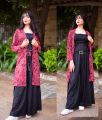 3pc Printed Coat Style Dress for Women and Girls, Stitched, Belt Flapper, High-Quality Boski Lilan Material. 