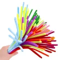 100PCS Colorful Chenille Stem Twisted Rod Wool Root Fluffy Bar Iron Wire DIY Handcraft Twisting Decorations Pipe Cleaners Plush. 