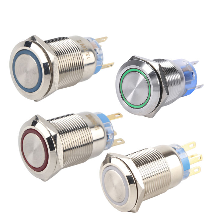 12V 19MM Waterproof Car AUTO Metal Momentary Engine Start Push Button