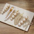 22piece Ladies Jewelry Set Pearl Earrings Necklace Feather Scissors Pearl Hairpin Set. 