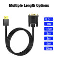 HDMI Male to VGA Male 0.5M 1M 2M 3M 5M 10M 1080P 60Hz HDMI Compatible Cable to VGA Adapter Digital to Analog for Computer Laptop.
