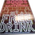 Show Your Boobs to the Bartender  Funny Bartender Metal  Signs. 