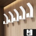 5PCS Wall Hooks No Drilling Double Hook Hanger Robe Hook Black White Towel Hook Key Holder Multifunctional Clothes Coat Hook.