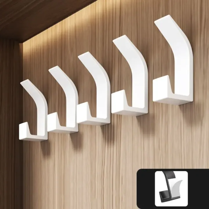 5PCS%20Wall%20Hooks%20No%20Drilling%20Double%20Hook%20Hanger%20Robe%20Hook%20Black%20White%20Towel%20Hook%20Key%20Holder%20Multifunctional%20Clothes%20Coat%20Hook%20-%20Image%207