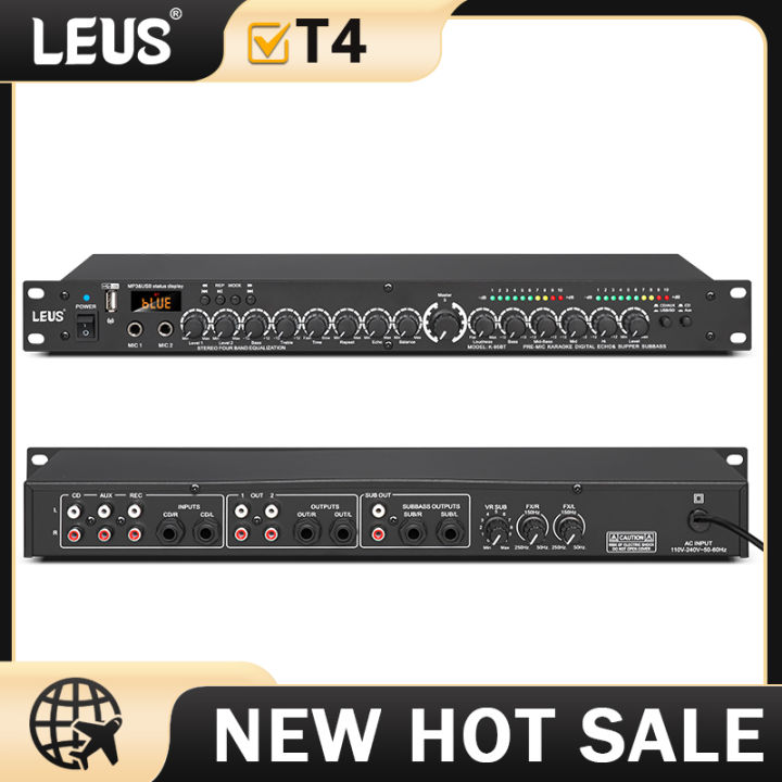 LEUS T4 Professional Digital Reverberation Multi Effect DSP Processor Audio Processor Equalizer