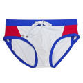 Mens Boxer Swim Briefs Stylish  3D Contour Pouch Color Block Panel Design Elastic Waist Quick Dry Drawstring Swimwear. 