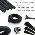 3Meters Black Wire Conduit Convoluted Tubing Wire Threading Plastic Sleeve Flexible Split Loom Wire Cover Cable Wrap Protector. 