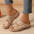 2025 Summer Fashion Women Wedge Slippers Premium Orthopedic Open Toe Shoes for Women Anti-slip Platform Retro Slippers Female. 