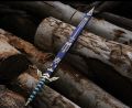 Zelda Sword, Legend of Zelda Link's Master Sword Steel Variation in Blue with Leather Sheath. 