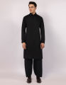 Junaid Jamshed Sticthed BLACK CASUAL KAMEEZ SHALWAR  For Men And Boys -Collection:2026- Designcode: JJKS-A-47573/S26/JJ9824-CL. 