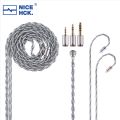 NICEHCK BlueLuna Silver Plated OFC Flat 2Pin HiFi Earphone Upgrade IEM Cable 3-in-1 Detachable Plugs for HIMALAYA NX8 DaVinci. 