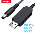 5.5*2.1mm WiFi to Powerbank Cable Connector DC 5V to 12V USB Cable Boost Converter Step-up Cord for Wifi Router Modem Fan.