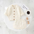 Baby Clothes Sets Cotton Knitted Newborn Boys Girl Sweater Long Sleeve +Pants Autumn Infant Children Cardigan +Shorts 0-18M 2PCS.