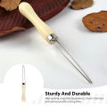 Button Hook Helper Clothes Shirts Button Assist Tool Buttons Fastening Device Fastener With Wooden Handle Elastic Belt Fastener. 