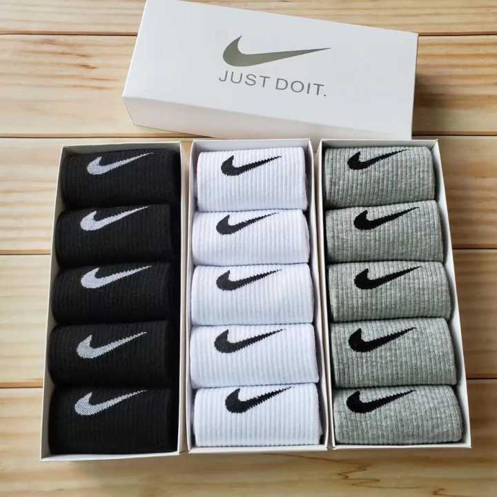 Nike Socks 5 Pairs Sports Cotton Casual Mid Crew