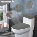 Polar Fleece Toilet Lid Cover and Toilet Tank Cover 2pcs/set Elastic Toilet Covers Removable Solid Color for Home Hotel Bathroom.
