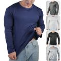 Men's Winter Thermal Underwear Extreme Cold Weather Long-sleeved Base Layer Top Fleece Lined New Winter O-Neck Bottoming Shirts.