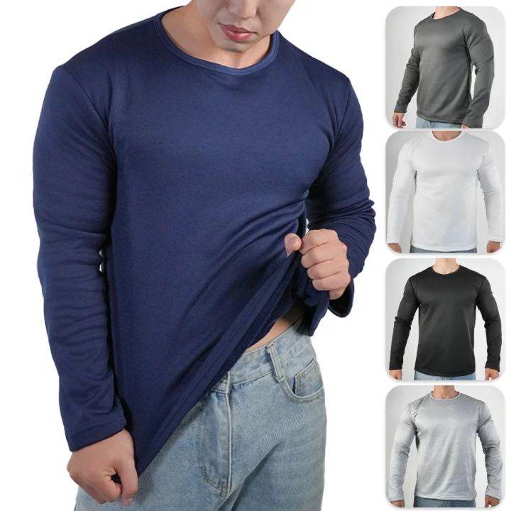 Men's%20Winter%20Thermal%20Underwear%20Extreme%20Cold%20Weather%20Long-sleeved%20Base%20Layer%20Top%20Fleece%20Lined%20New%20Winter%20O-Neck%20Bottoming%20Shirts%20-%20Image%204