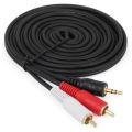 3.5mm to 2 RCA Audio Video Cable Y Splitter Cable for PC DVD Computer TV Recorder Speakers. 
