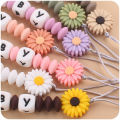 Daisy Flower Pacifier Clips Nipple Dummy Chain Holder Newborn Soother Chains Infant Feeding Soother Teething Toy Chew .