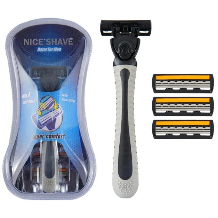 Disposable%20Shaving%20Razor%20Blade%20For%20Men%20Set%201%20Holder%20&%204%20Blades%203%20Layers%20Stainless%20Steel%20Manual%20Shave%20Razors%20For%20Daily%20Face%20Care%20-%20Image%206