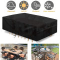 Heavy Duty Waterproof Patio Furniture Cover Rectangular Garden Rain And Snowproof Outdoor Sofa Table And Chair Windproof Cover. 