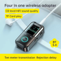 Bluetooth 5.4 Receiver Transmitter 3.5mm AUX Audio Receiver Support TF Card Wireless Audio Adapter With Mic LED Digital Display. 