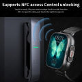 NFC Smart Watch TWS 2-in-1 Headset Bluetooth Call Heart Rate Blood Pressure Health Monitoring Headphones Play Music Smartwatch.