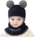 1-4 Years Baby Kids New Autumn Winter Bear Ear Knitted Cap Children Cute Warm Beanies Hats Girls Boys Knit Pullover Bonnet Caps. 