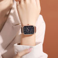Square Women's Watch, Quartz Diamond Patterned Belt, Calendar Watch, Women's Watch. 