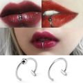 1pc Stainless Steel Nose Piercing Body Jewelry for Women Men, Fashion Simple Semicircular Hypoallergenic Nose Ring Lip Rings. 