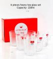 6 Pieces Heavy Tea Glass Set / Unique Design / 220ml / Tea cup Set. 