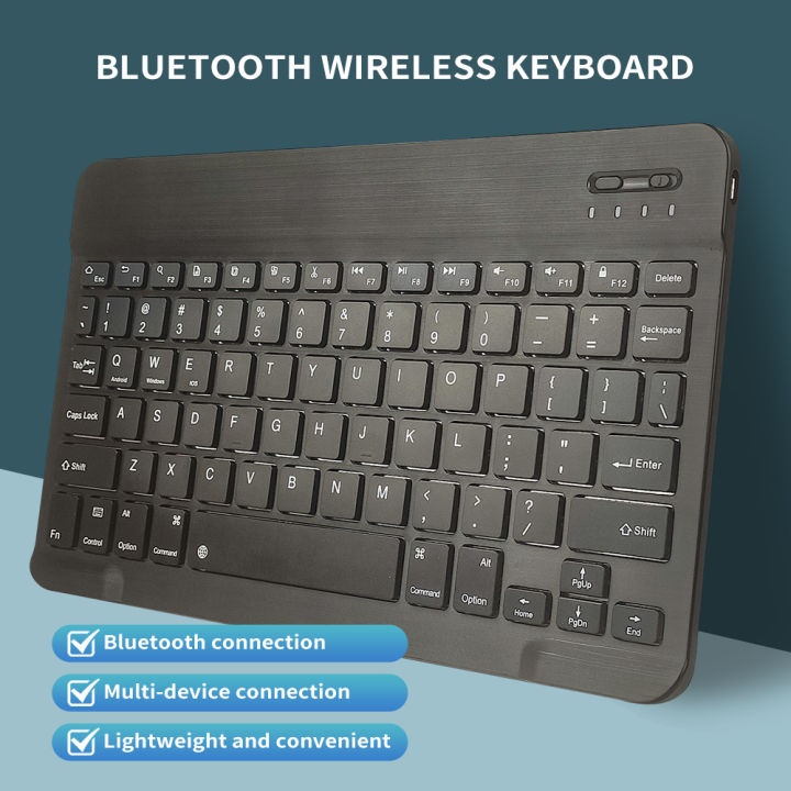 Aigo Bluetooth Wireless Keyboard Rechargeable Black 10 Inch Keyboard