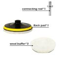 5pcs Cutting Pad Wool Polishing Pad Set Wool Polishing Wheel For Composite Cutting And Polishing Automotive Polishing Machine. 