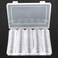 100Pcs Coin Box Clear 30mm Round Coin Cases Storage Capsules Display Cases Protection Organizer Collectibles Gifts Holder. 