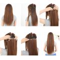 WIGSIN 60cm Synthetic Long Straight Clip In One Piece Hair Extension 5 Clips Brown Black Heat Resistant Fake Hair for Women. 