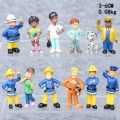12Pcs/set Fireman Sam Cartoon Anime Fire Fighting Figure Model PVC Doll Toys Boy Girl Toy For Kids Birthday Xmas . 