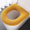 1Pcs Winter Warm Toilet Seat Cover Closestool Mat Washable O-shape Pad Bathroom Accessories Knitting Pure Color Soft Bidet Cover.