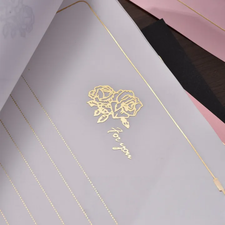 10pcs%20Simple%20Gold%20Rose%20Letterhead%EF%BC%8CHigh-end%20Gold%20Stamping%20Letter%20Paper%20Pink%20White%20Romantic%20Love%20Letter%20Paper%20Birthday%20Letterhead%20-%20Image%203
