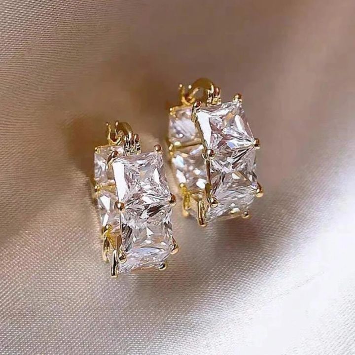 Huitan%20Princess%20Square%20White/Black%20CZ%20Hoop%20Earrings%20for%20Women%20Luxury%20Accessories%20Wedding%20Party%20Temperament%20Elegant%20Lady%20Jewelry%20-%20Image%206